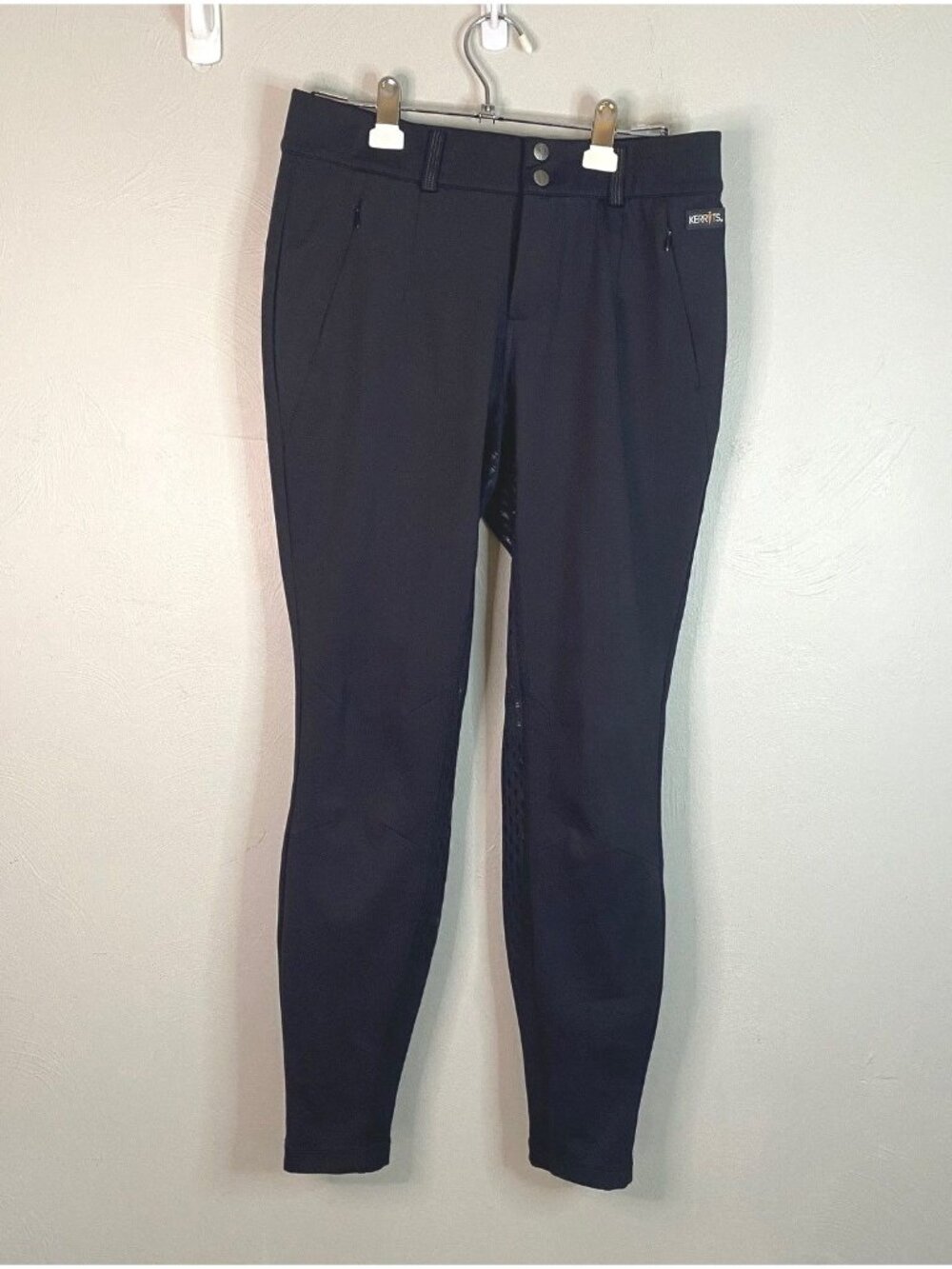 Kerrit's Equestrian Breeches Leggings Grip Patches Horseback Riding Sz L Black